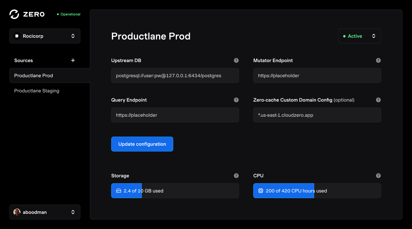 Cloud Zero Dashboard